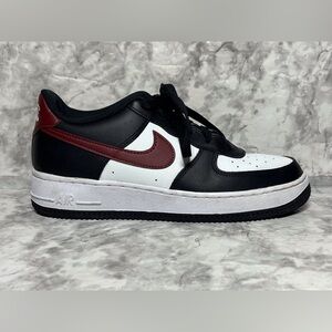 Nike Air Force 1 GS "Dark Team Red" White Black  Size 7Y Women's 8.5